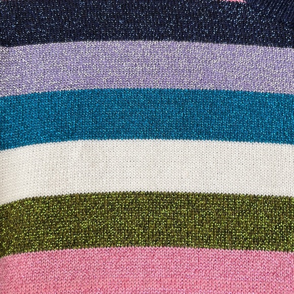 REVIEW Pippi Stripe Metallic Rainbow Knit Sweater Jumper - Picture 10 of 14